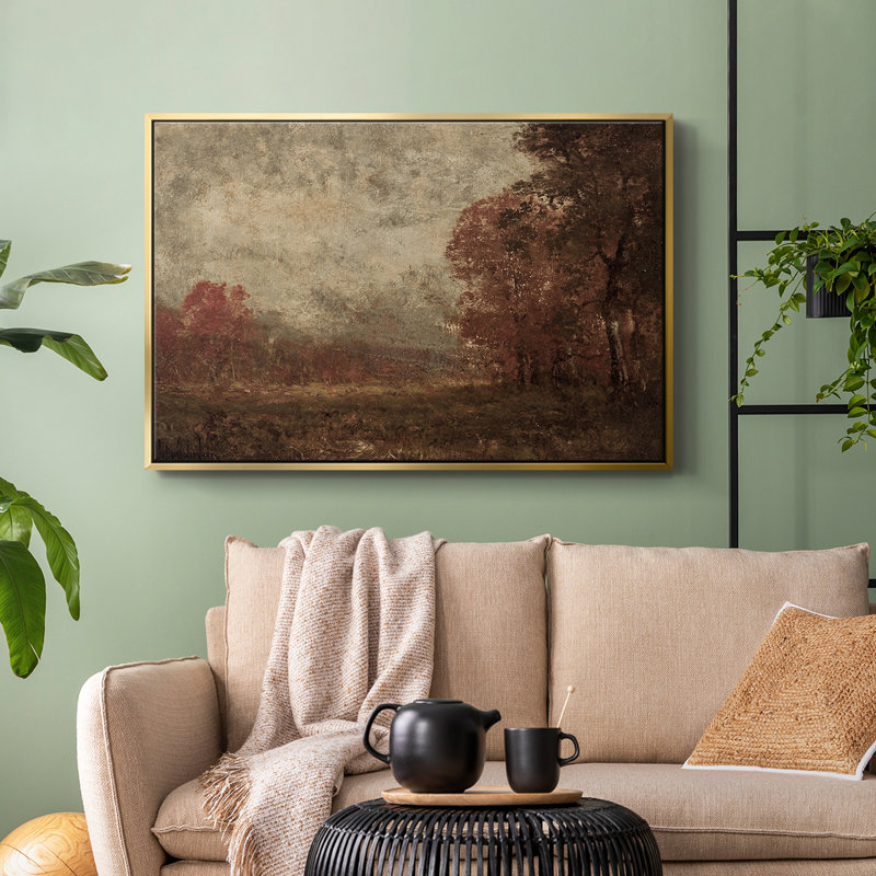Paysage rétro - DCV III, galerie encadrée, Or, H 17 po x l 25 po