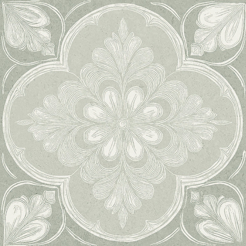 Flora Moda | 6"x6" Siena Porcelain Encaustic Look Floor & Wall Tile, Siena Aqua