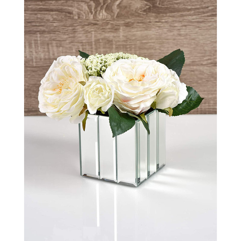 Johana Silver Indoor / Outdoor Glass Table Vase, 4" H x 4" W x 4" D