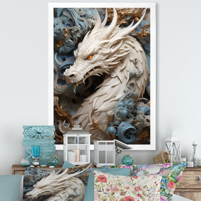 «Epic Blue and Gray Dragon Odyssey», reproduction sur toile