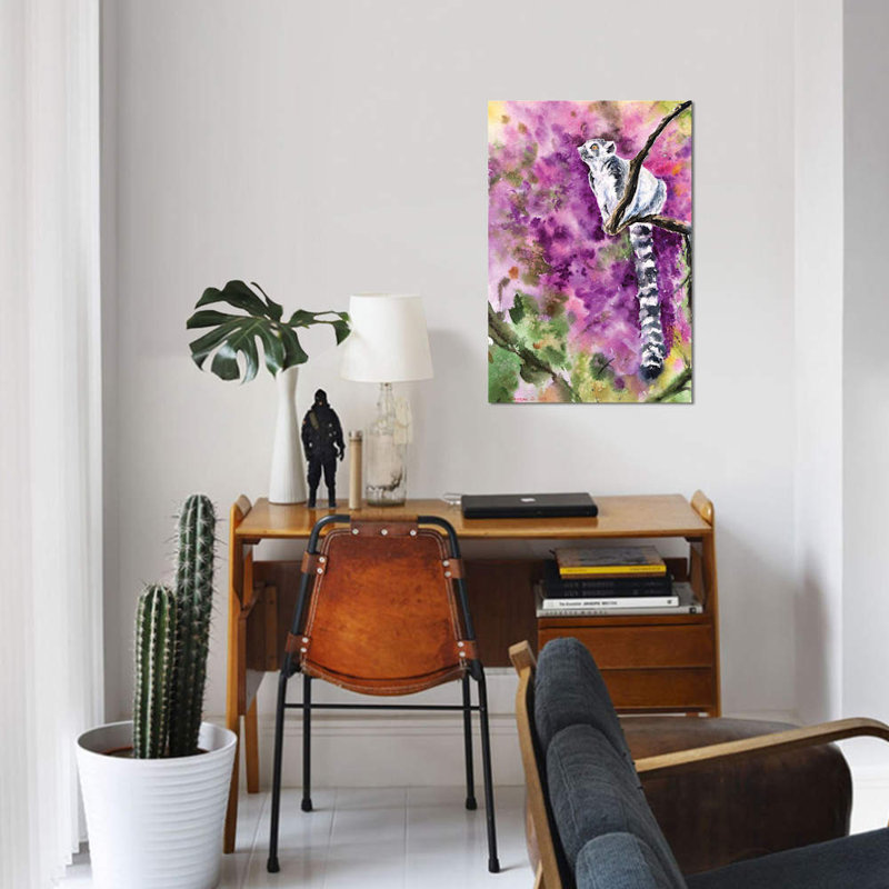 «Lemur» par George Dyachenko - impression sur toile tendue, H 26 po x l 18 po x P 1,5 po, Toile tendue, Pas de tapis
