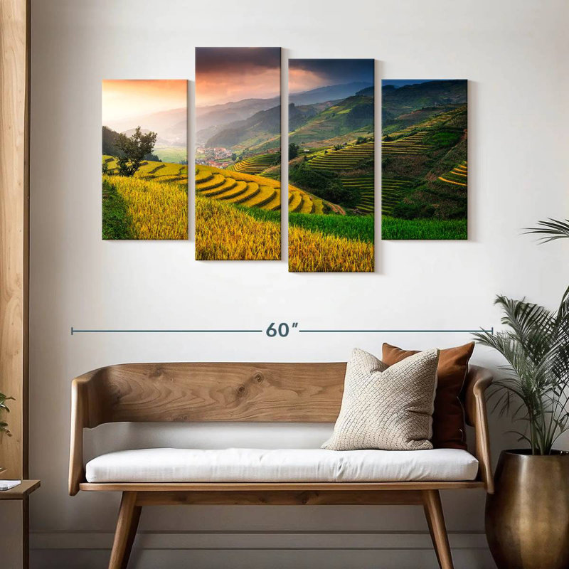 Alvord, champs en terrasses, Mu Cang Chai, H 32 po x l 52 po