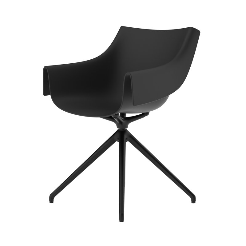 Fauteuil pivotant l 23,5 po Manta, Noir, Noir