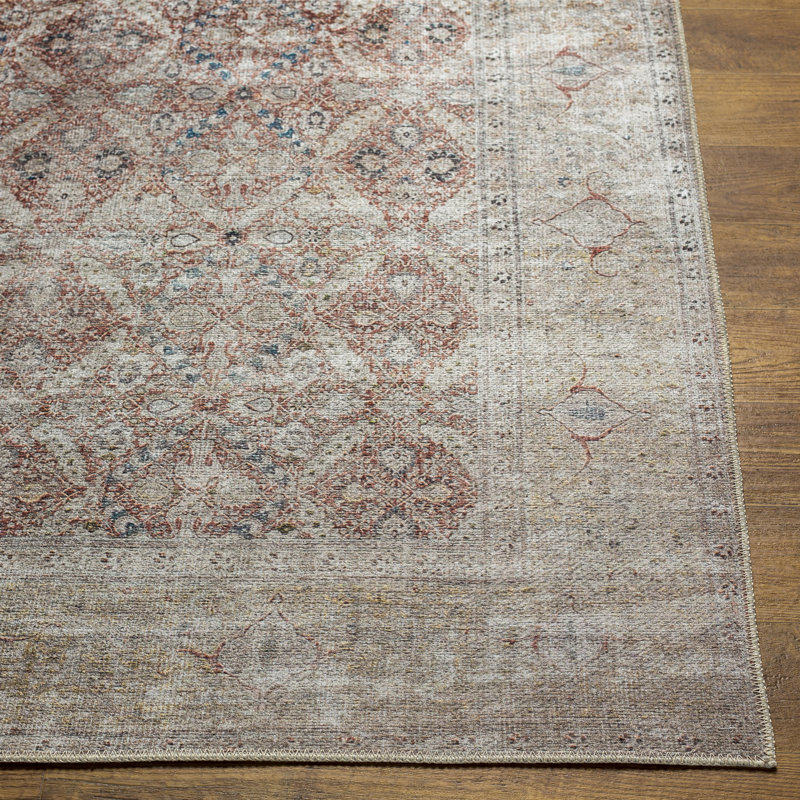 Isabella Oriental Rust/Cream Area Rug, Rectangle 8'10" x 12'