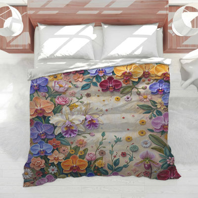 Colorful Orchid Arrangement Comforter