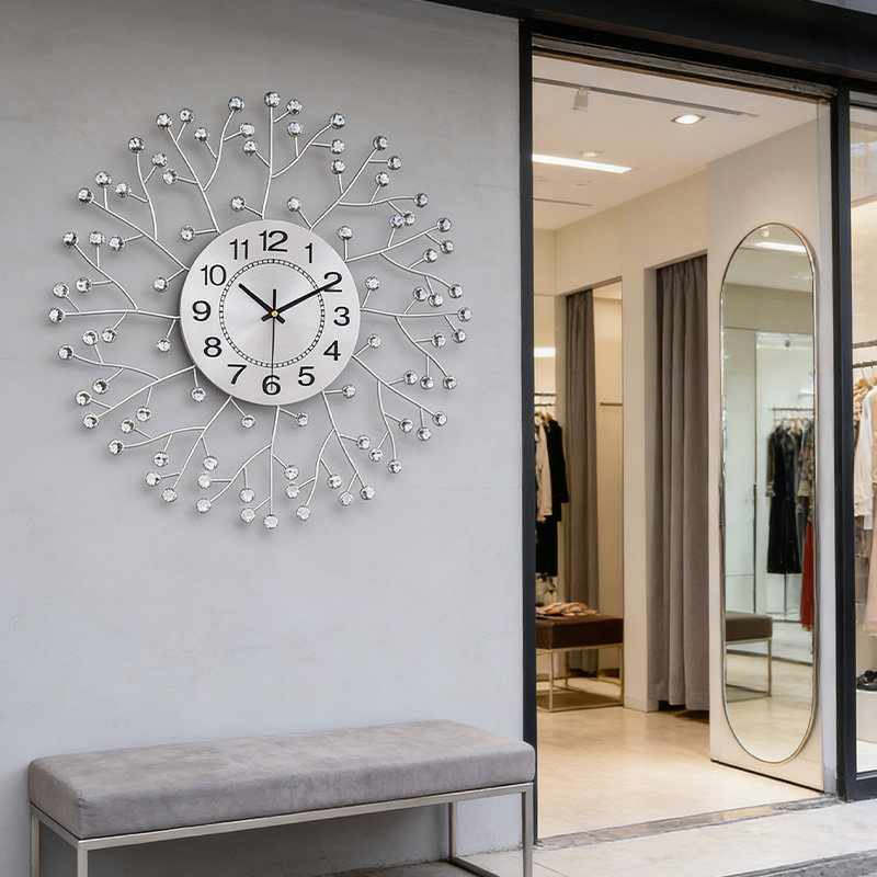 Horloges murales pour décor de salon Modern Silen Stylish Diamond
