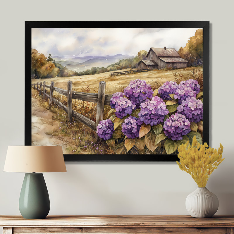 «Doke Hydrangeas» par The Farmstead I - Hydrangea, art mural pour le salon, Reproduction encadrée d'une seule photo