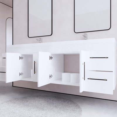 Ensemble de meuble-lavabo double mural 70,5 "Bensley