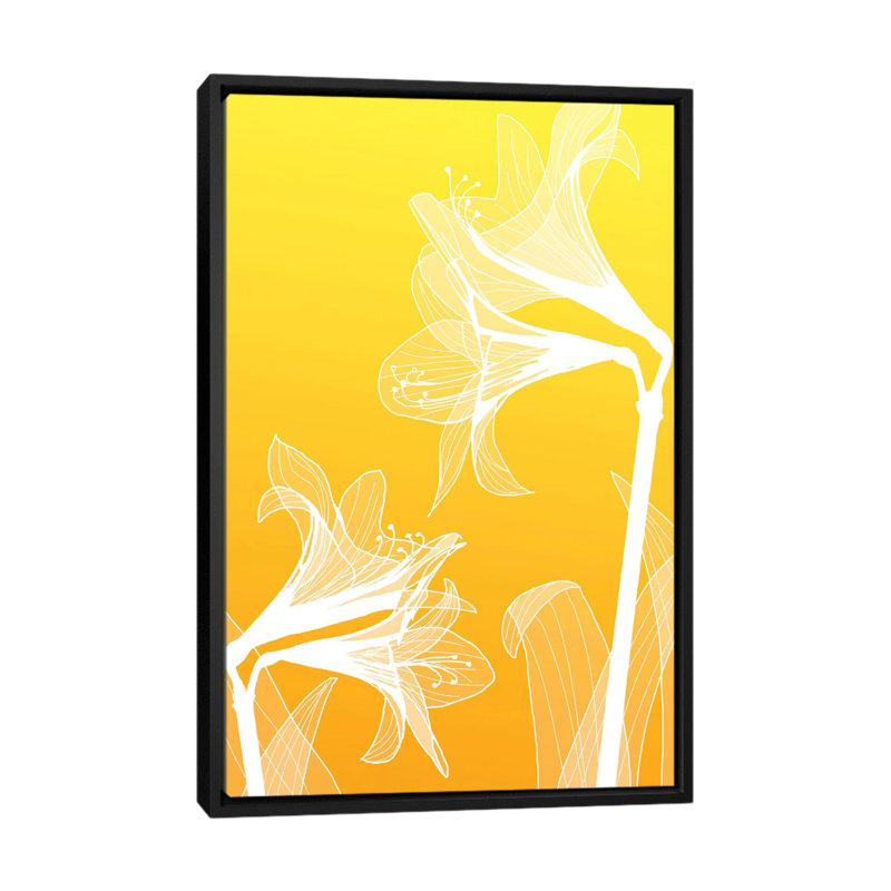 «Floral III», impression sur toile, H 26 po x l 18 po x P 1,5 po, Toile avec cadre noir
