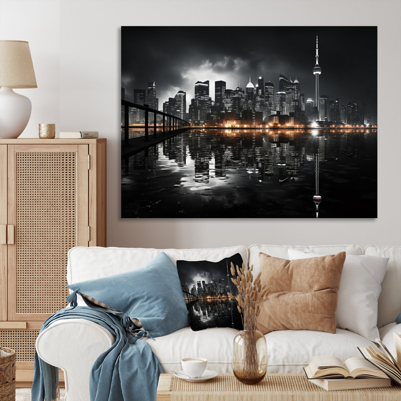 Canada Cityscape Noir I, H 12 po x l 20 po x P 1 po
