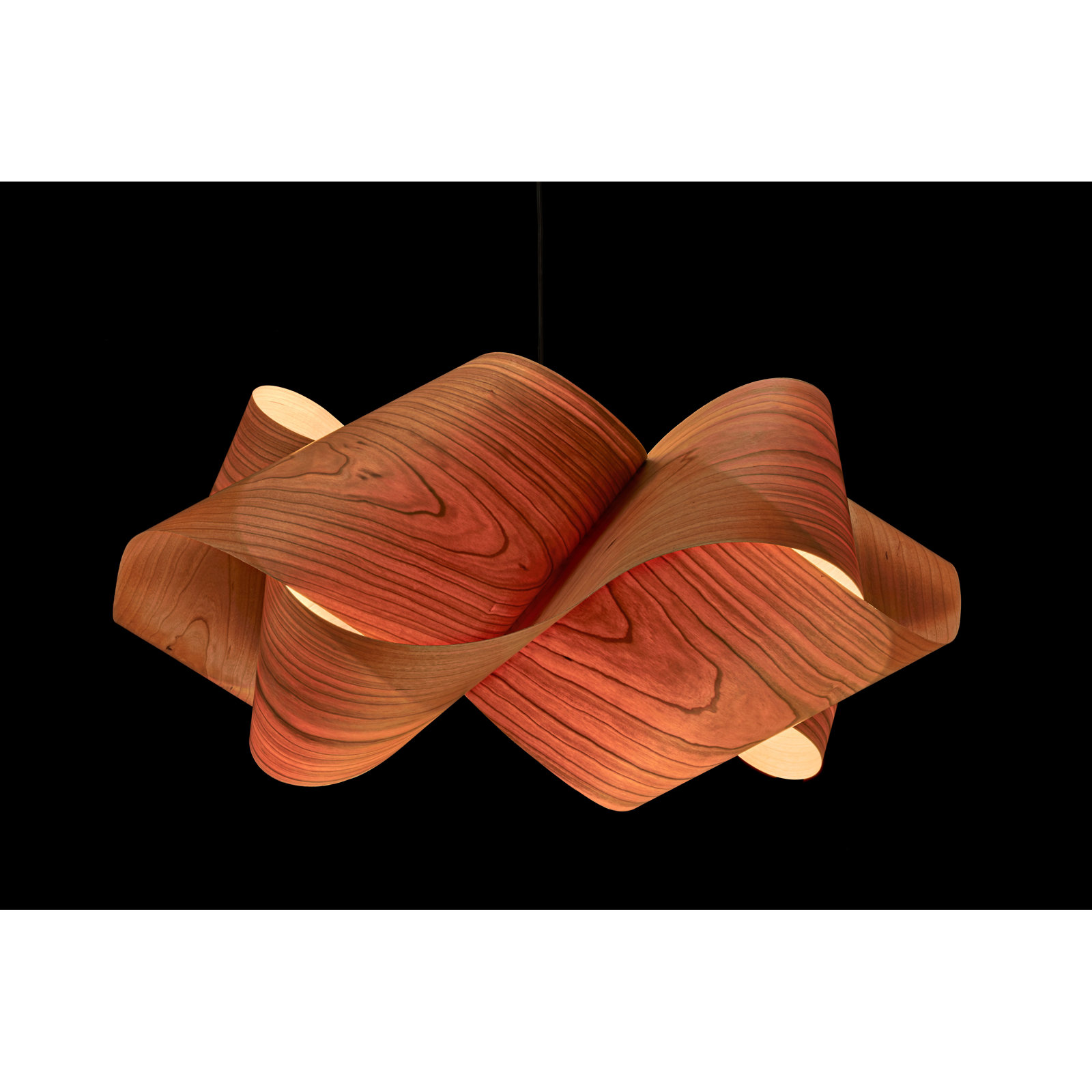 Swirl Single Light Dimmable Pendant, Natural Cherry, E26, Nickel