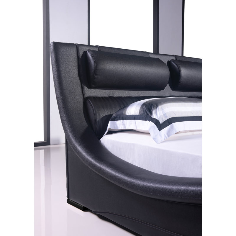 One Vegan Leather Platform Bed, Queen