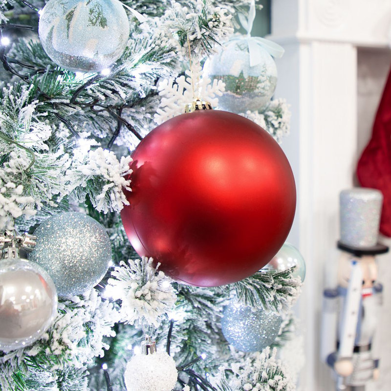 15cm Solid Colour Shatterproof Bauble, Red
