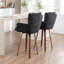 Swivel Upholstered Counter Stool with Solid Wood Frame-455983315