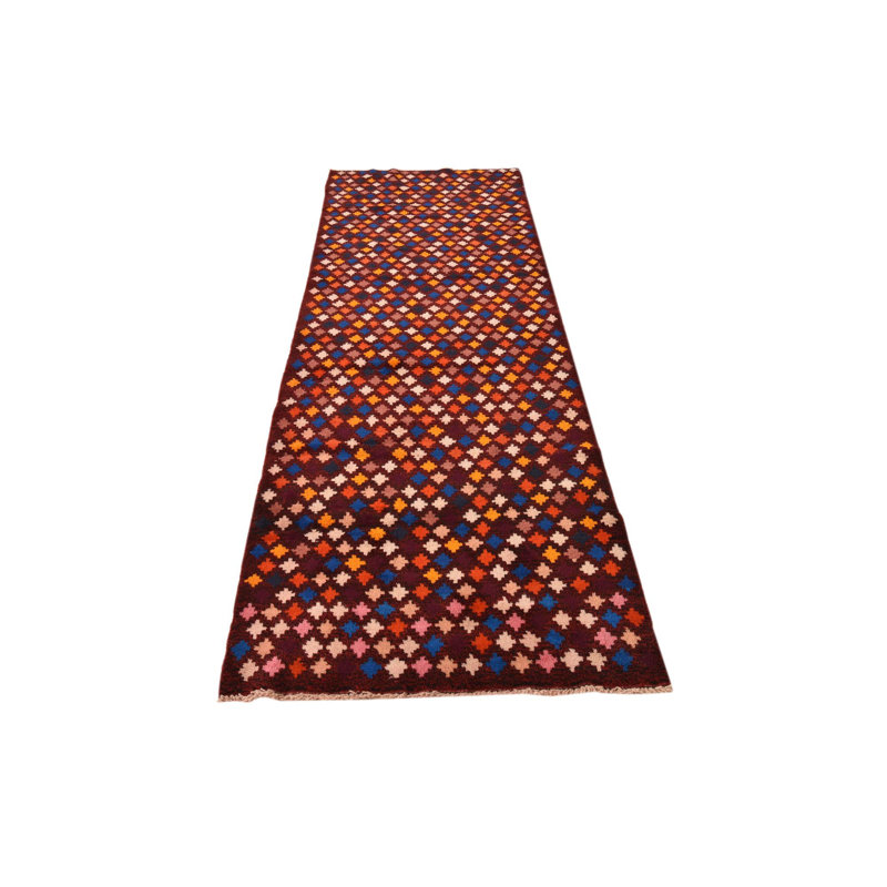 10 Ft Runner Powers Burgundy Rug