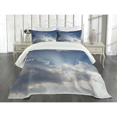 Ambesonne Scenery Bedspread Clouds Sunny Day -  bed_13022_king