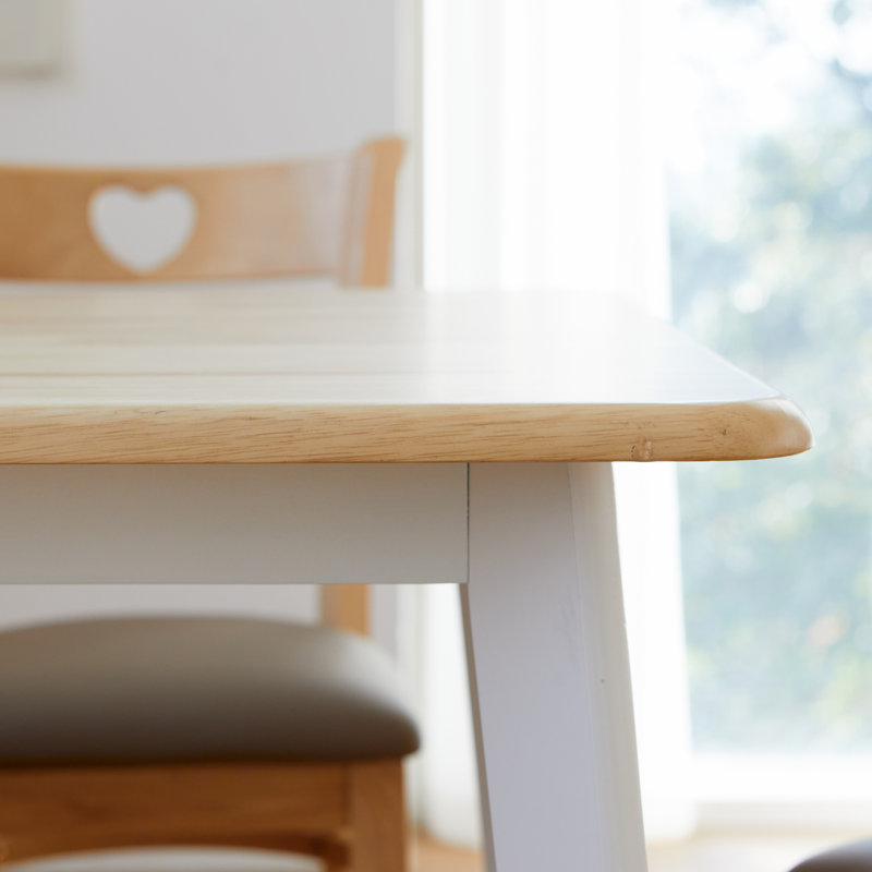 Gladkowski Oak Solid Wood Modern Dining Table, Oak Top/White Base