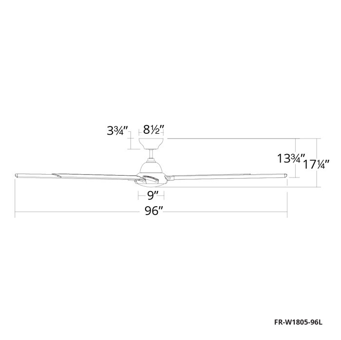 Hydra 96" 8 - Blade Ceiling Fan with Light Kit Included