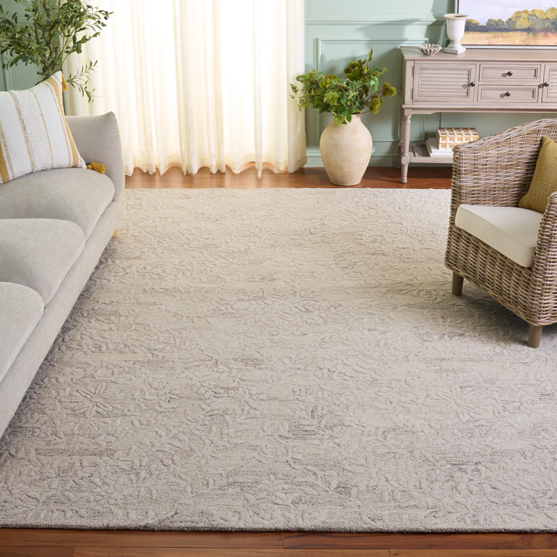 401 Hand Tufted Wool Pile Floral Rug, Rectangle 8' x 10'