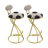 Football Print Bar Stools Set Of 2 Upholstered Counter Height Barstool For Kitchen Island S-Shaped Velvet Metal Dining Chairs (Gold Frame & Creamy White Back)-1621669184