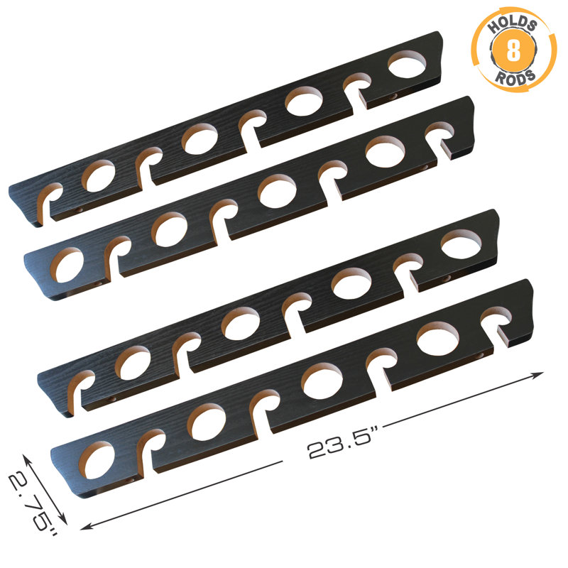 Black 8 Rod Wall/Ceiling Rack - 2 Pack