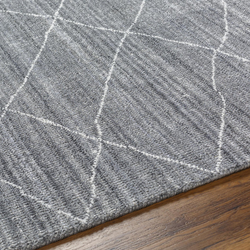 Geometric Area Rug in Gray, Runner 2'6" x 8'