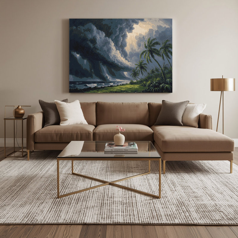 Toile grise hawaïenne avec nuages gris, H 20 po x l 24 po