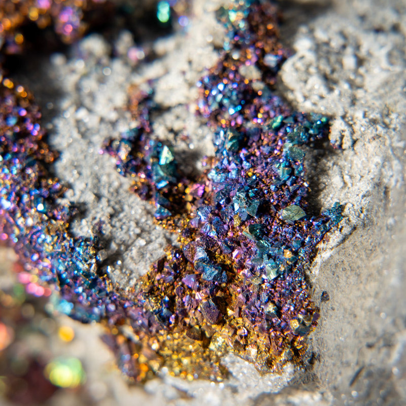 Chalcopyrite sur quartz de la mine Flambeau, Rusk County, Wisconsin, États-Unis