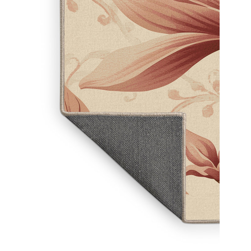 Tapis moelleux moelleux à motif floral Durso Magnolia, 5 x 8