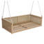 Lit balançoire double en bois massif d'extérieur classique, structure de balançoire en rotin de jardin avec longues cordes pour la piscine, la cour arrière-129577757