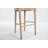 French Country Bar Stool with Rattan Back & Carved Wood Legs