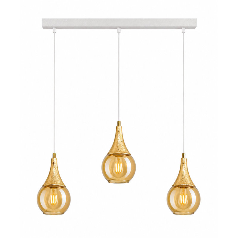 Crespin 3 - Light Kitchen Island Pendant, Gold, White/Gold