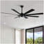 Ventilateur de plafond intelligent 72 po à DEL noir mat avec télécommande