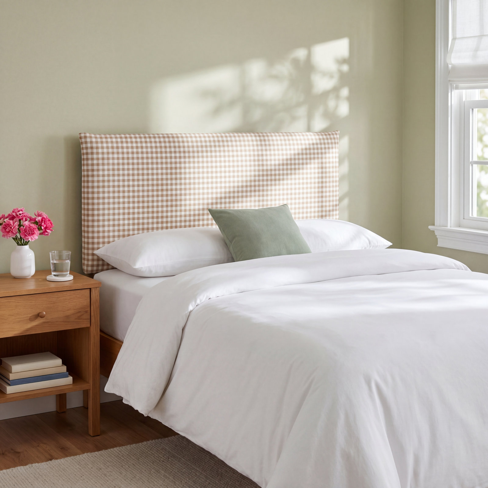Bessinger Headboard, Twin, Classic Gingham Tan