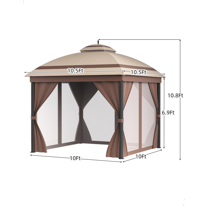 Pavillon de jardin d'extérieur en métal, Bordure de jardin x 10 pi,
