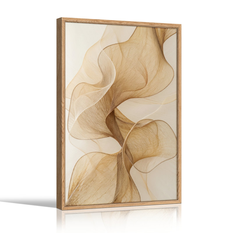 «Flowing Waves», reproduction d'art sur toile, ensemble de 1, 36"H x 24"W, Natural