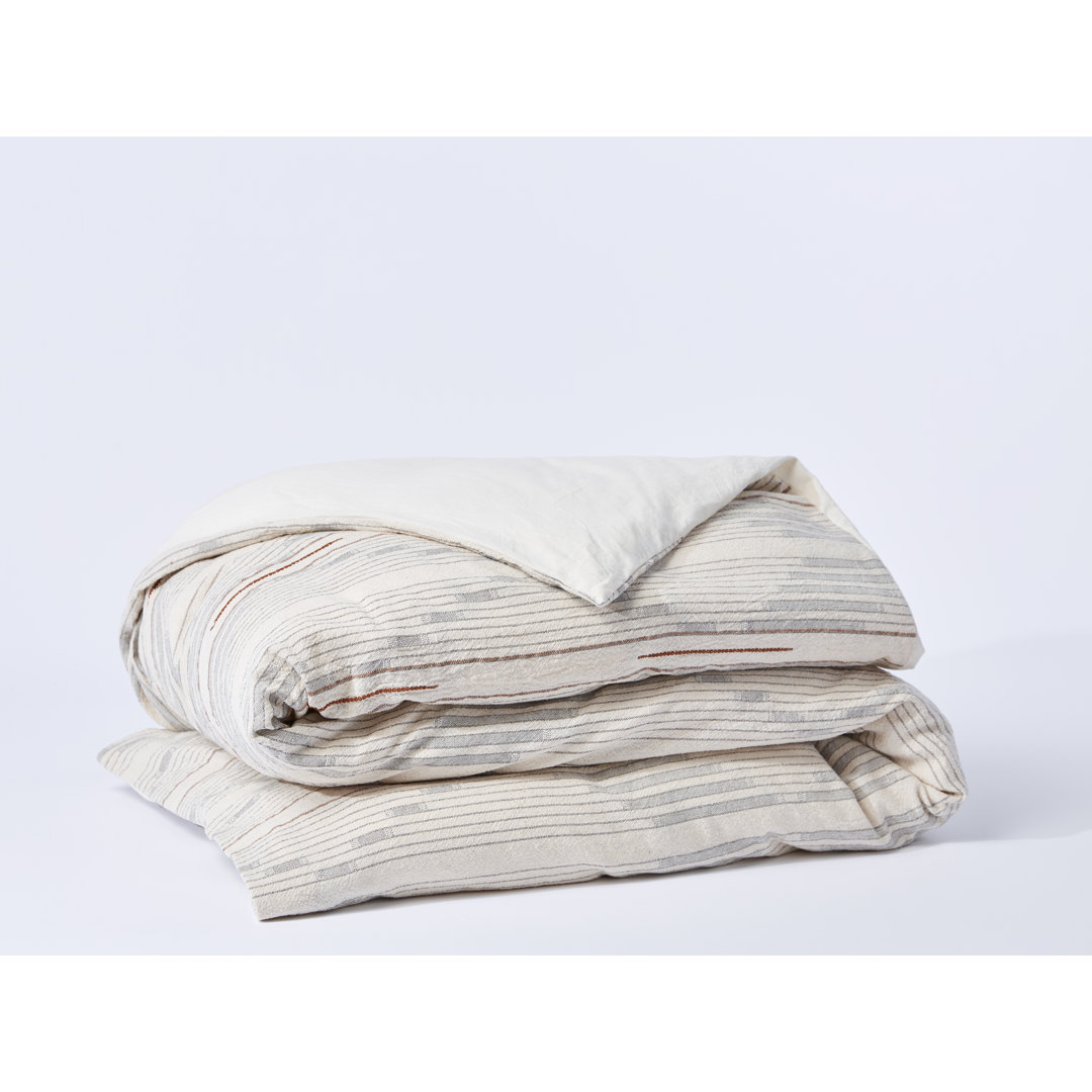 Morelia Coastal Organic Percale Geometric Shapes Duvet Cover Coyuchi 