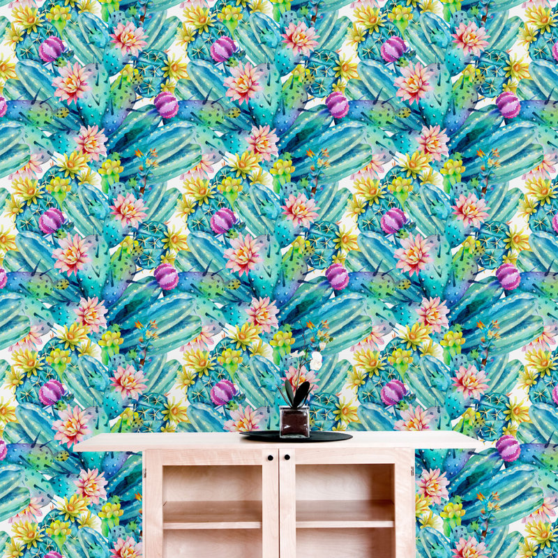 Rouleau de papier peint adhésif cactus, L 16,67 po x l 25 po