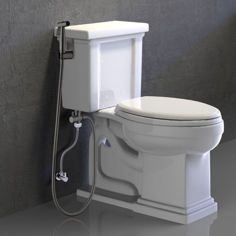 Elongated Hand Held Bidet with Faucet, Matte Black