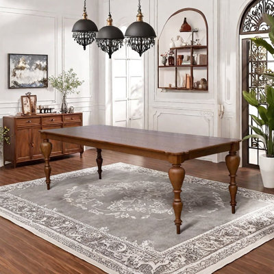Retro French Ash Wood Solid Wood Large Table