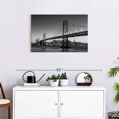 San Francisco Bay Bridge BW, reproduction sur toile