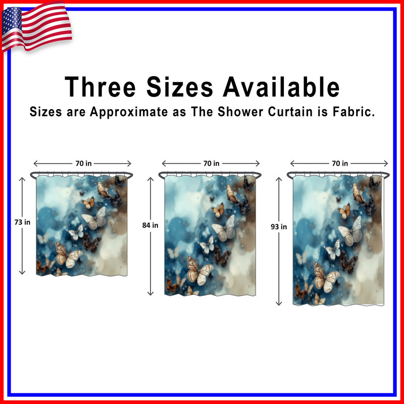 Rideaux de douche Butterflies In Flight, 70in W x 84in H