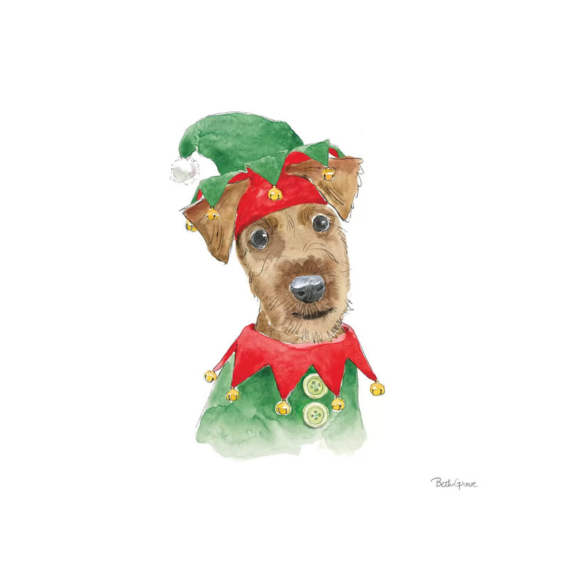 Holiday Paws VII On White by Beth Grove - Wrapped Canvas Print, 45.72 cm H x 45.72 cm W x 1.91 cm D