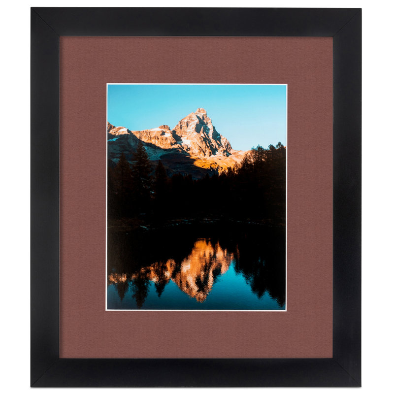Matte Picture Frame with Mat, Brique