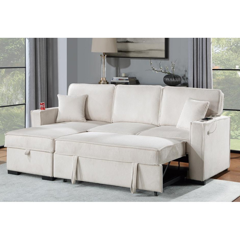 Canapé modulaire Palomino, Velours côtelé beige