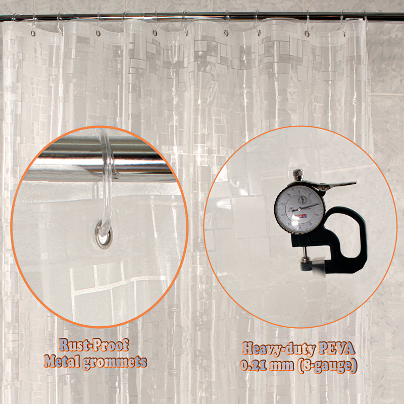 100 % PEVA Mosaic with Hooks Included, Clear