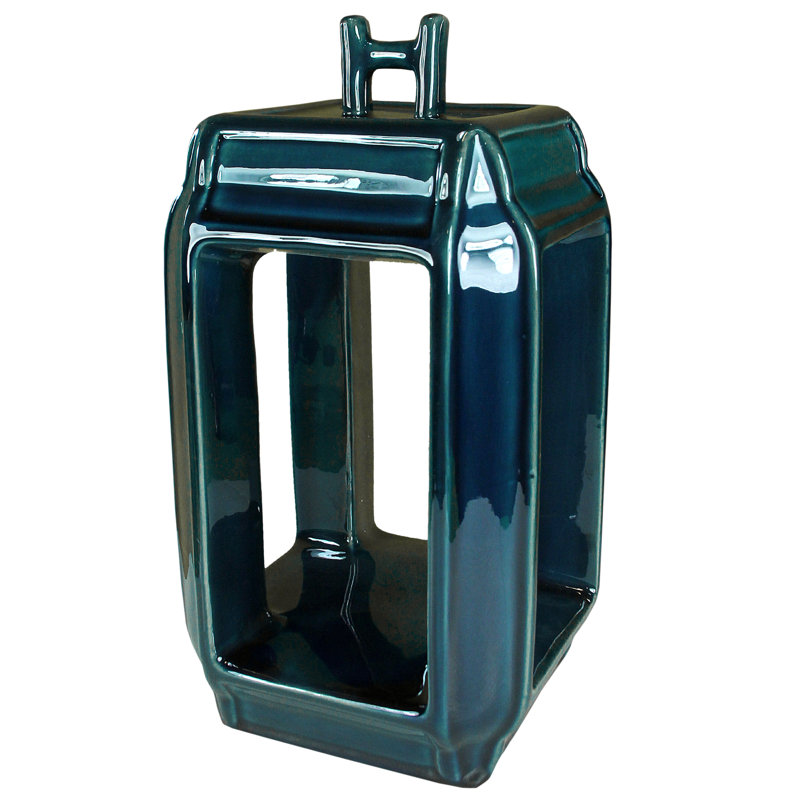 Dearman Ceramic Table Vase, Dark Blue, 9.45" H x 4.72" W x 4.72" D