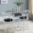 Moronta 3 Piece Dining Table Set with Cobblestone Top - Breakfast Table with 2 Chairs - 2 Seat Dining Table Set for Small Spaces - Round Table Set with Faux Marble Top-1385711451