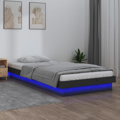 LED Bed Frame Solid Wood
