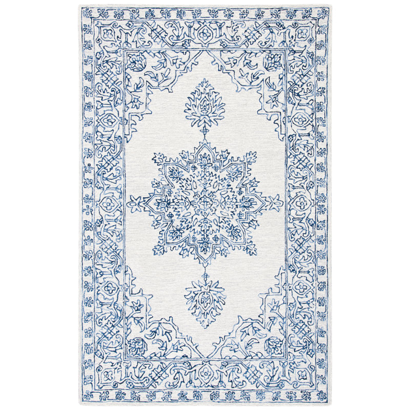 Tapis oriental en laine touffeté à la main Bushra, Rectangle 5 pi x 8 pi